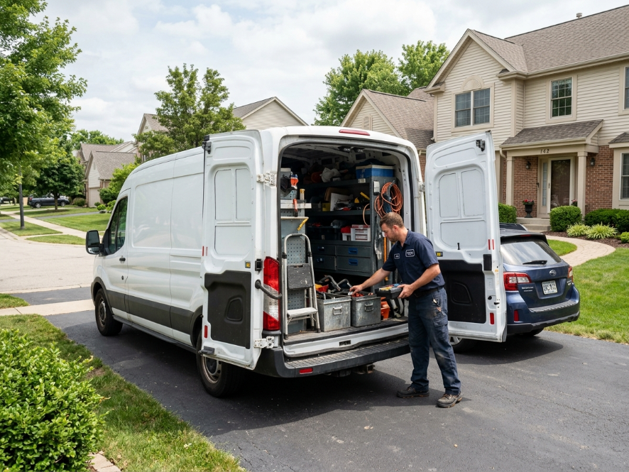 Mobile window tint pickup and drop-off service