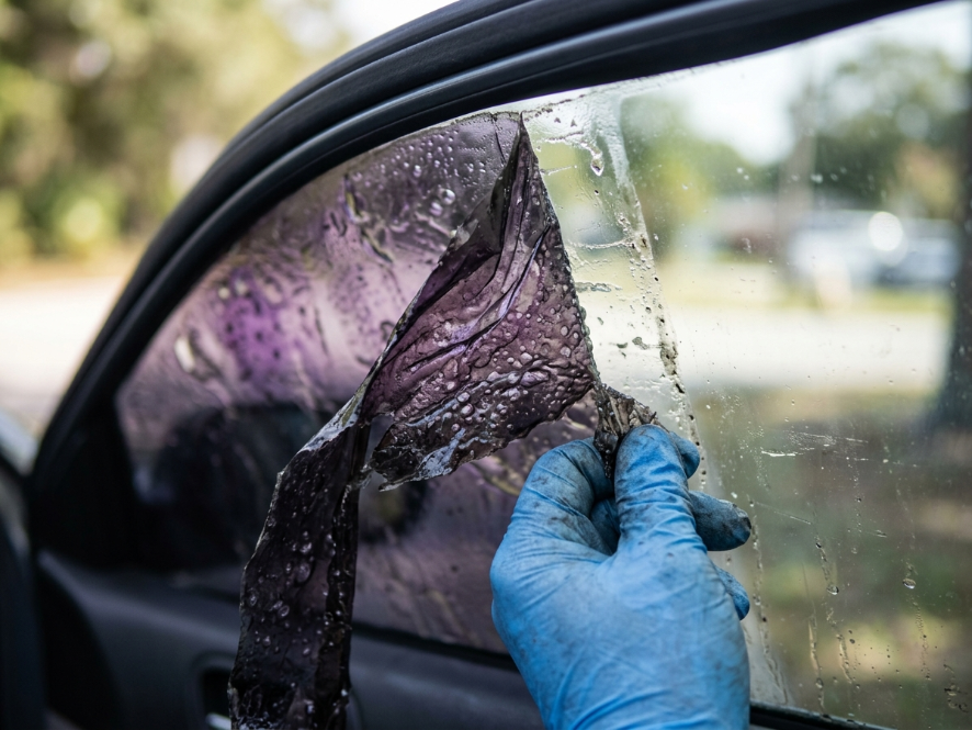 Old window tint removal and reinstallation