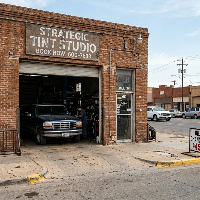 Strategic Tint Studio shop, downtown Midland